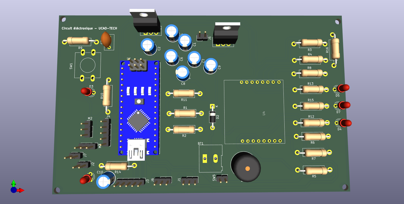 Vue dessus du PCB